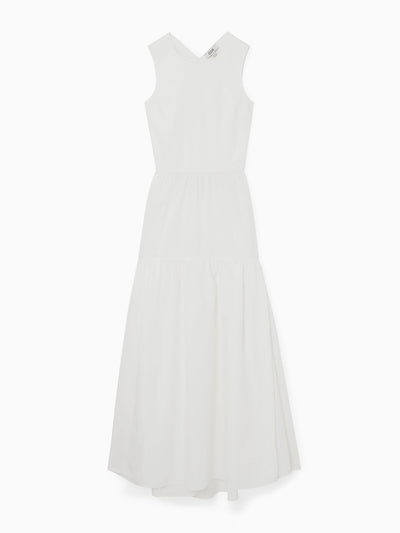 Cos Open-back tiered midi dress at Collagerie