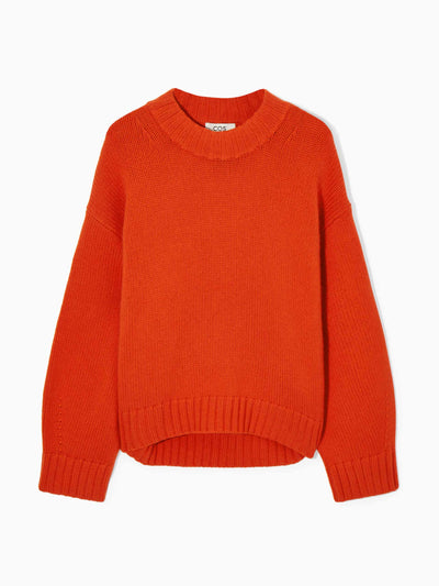 Cos Orange crewneck jumper at Collagerie