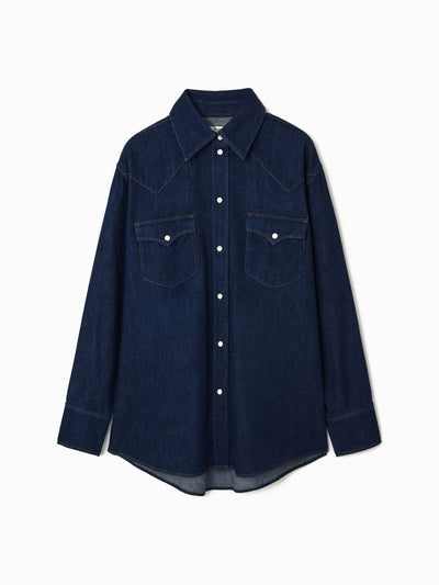 Cos Oversized denim western shirt at Collagerie