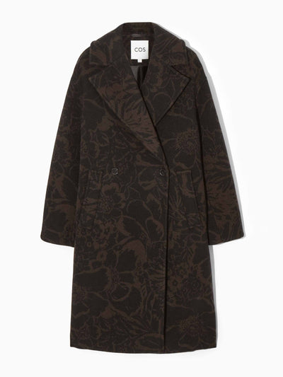 Cos Oversized double-breasted floral print coat at Collagerie