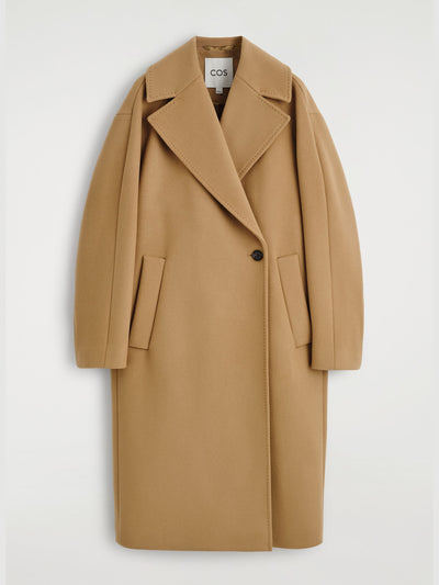 Cos Oversized double-breasted wool long coat at Collagerie