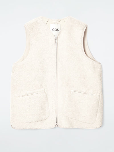 Cos Oversized faux shearling gilet at Collagerie