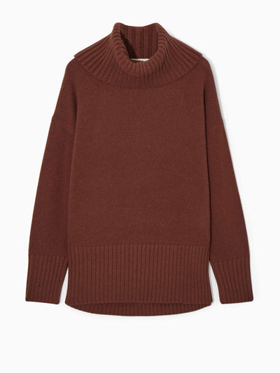 Cos Oversized pure cashmere roll-neck jumper at Collagerie