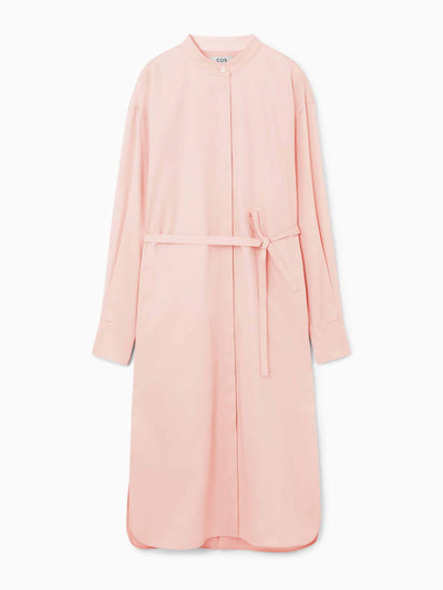 Cos Oversized grandad-collar shirt dress at Collagerie
