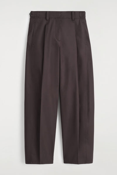 Cos Pleated cotton barrel-leg trousers at Collagerie