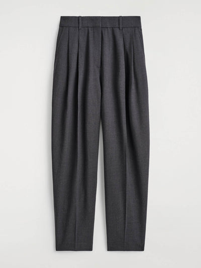 Cos Pleated wool-blend barrel-leg trousers at Collagerie