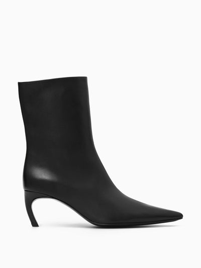Cos Black ankle heeled boots at Collagerie