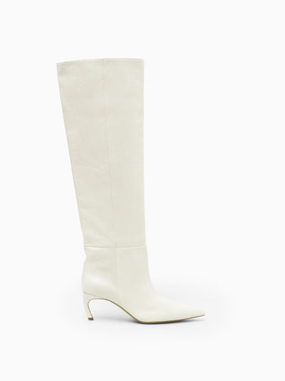 Cos Pointed-toe leather knee-high boots at Collagerie