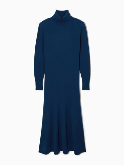 Cos Power-shoulder merino wool maxi dress at Collagerie