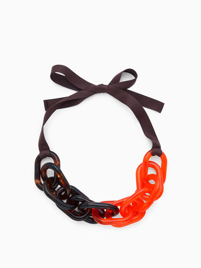 Cos Oversized-link grosgrain ribbon necklace at Collagerie