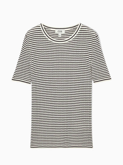 Cos Ribbed-knit silk t-shirt at Collagerie