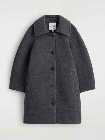 Cos Sculpted wool-blend coat at Collagerie