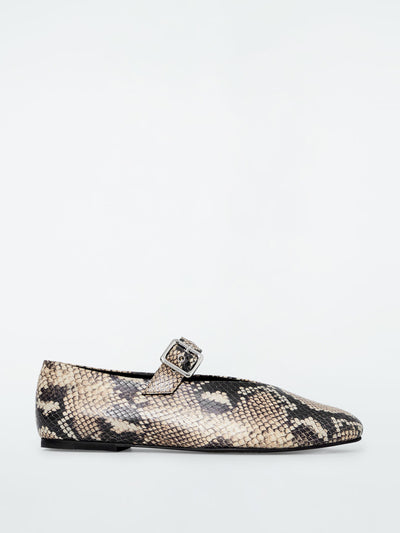 Cos Snake-effect leather ballet flats at Collagerie