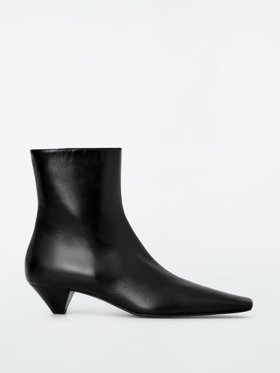 Cos Square-toe leather ankle boots at Collagerie