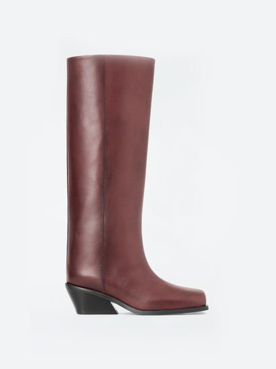 Cos Square-toe leather knee-high boots at Collagerie