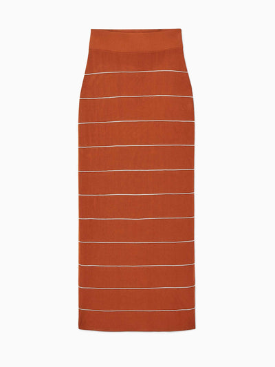 Cos Striped knitted maxi skirt at Collagerie