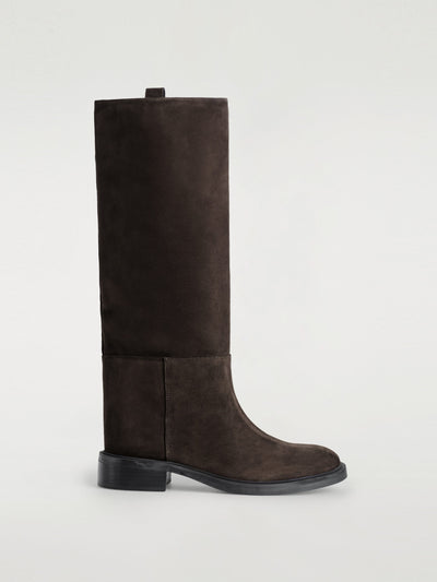COS Suede riding boots at Collagerie