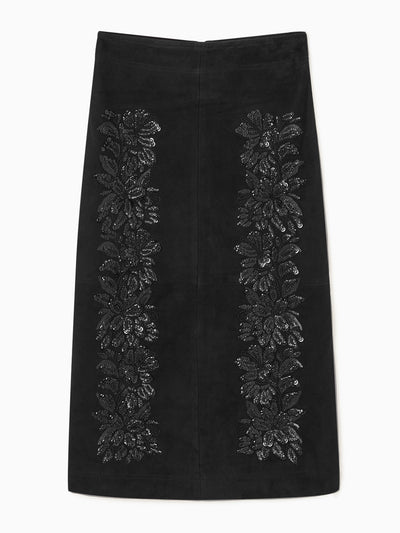 Cos Sequinned suede midi skirt at Collagerie