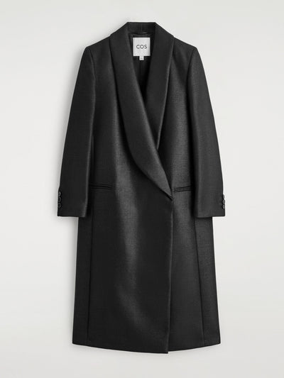 COS Tailored metallic wool-blend long coat at Collagerie