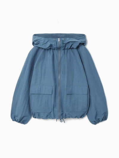 Cos Technical linen-blend hooded jacket at Collagerie