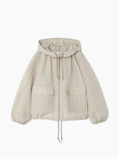 Cos Technical linen-blend hooded jacket at Collagerie