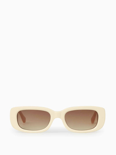 Cos Cream rectangle acetate sunglasses at Collagerie