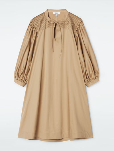 Cos Tie-detail pleated mini dress at Collagerie