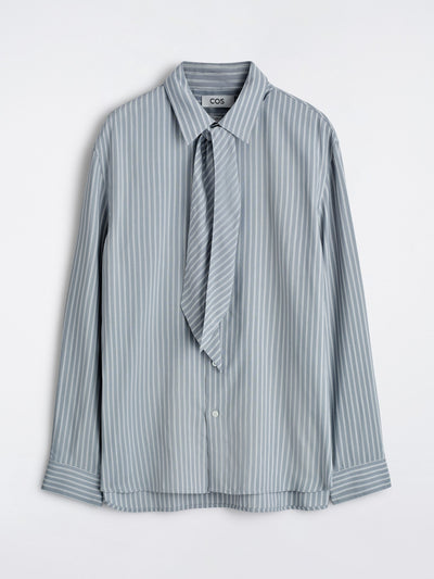 Cos Tie-detail striped shirt at Collagerie