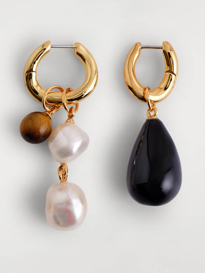 Cos Twisted hoop charm earrings at Collagerie