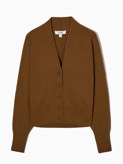 Cos Brown knitted cardigan at Collagerie
