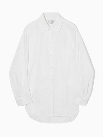 Cos White oversized cotton-blend shirt at Collagerie