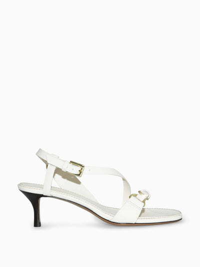 Cos White buckled scrappy heeled sandals at Collagerie