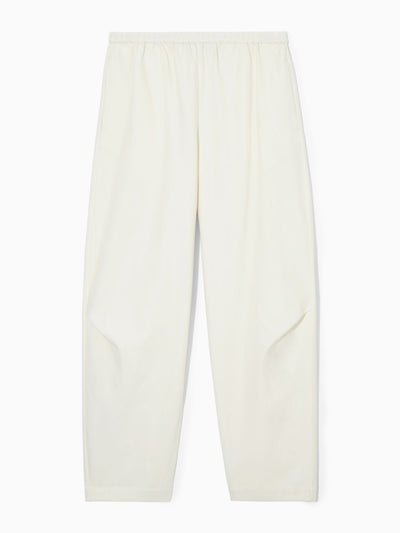 Cos Elasticated barrel-leg white trousers at Collagerie