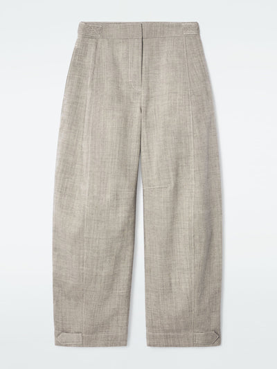 Cos Wool barrel-leg utility trousers at Collagerie