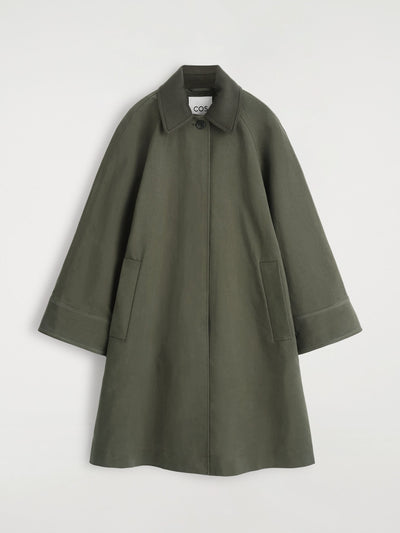 Cos Wool-trimmed car coat at Collagerie