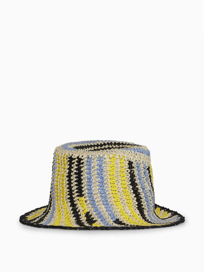 Cos Striped woven straw bucket hat at Collagerie