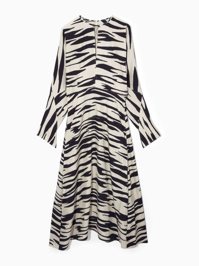 Cos Zebra-print cutout midi dress at Collagerie