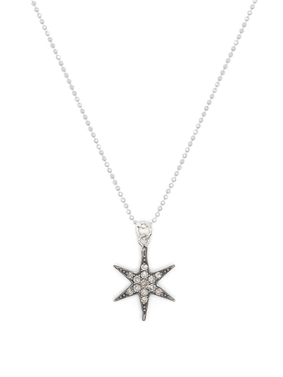 Kirstie Le Marque Diamond silver cosmic star necklace at Collagerie