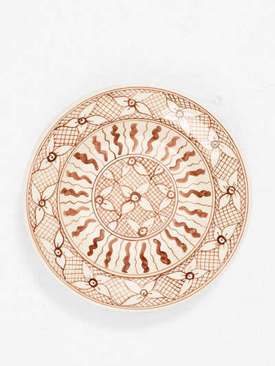 Enza Fasano Ceramiche Arab deep plate in light brown at Collagerie