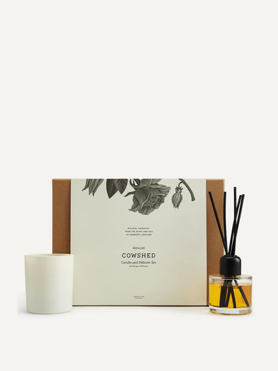 Cowshed Indulge Candle and Diffuser Set at Collagerie