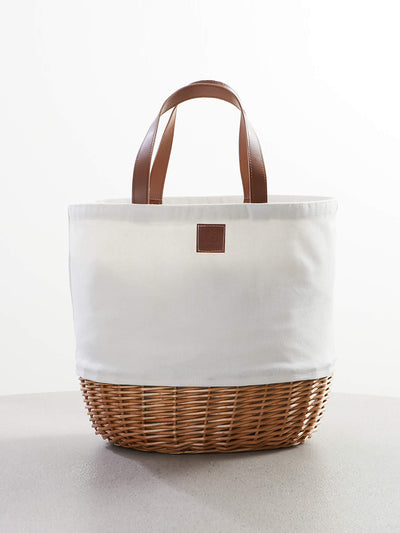 Crate & Barrel White canvas picnic basket at Collagerie