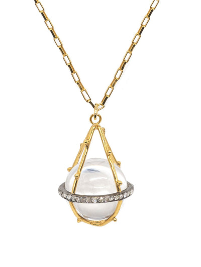 Kirstie Le Marque Diamond crystal ball necklace at Collagerie