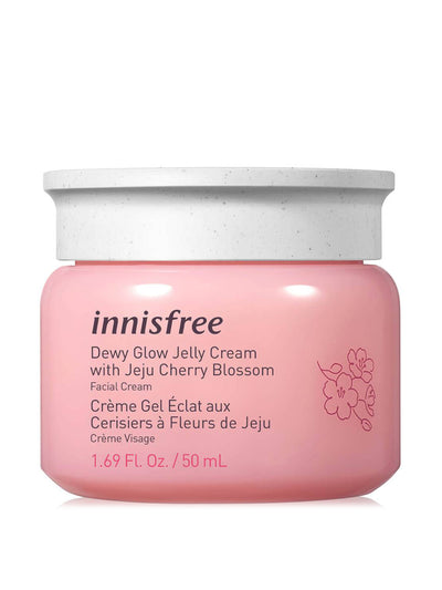 Innisfree Dewy Glow Jelly Cream cherry blossom face cream at Collagerie