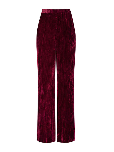 Usisi Sister Burgundy velvet Antonia trousers at Collagerie