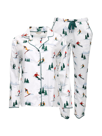 Cyberjammies Whistler white ski print pyjama set at Collagerie