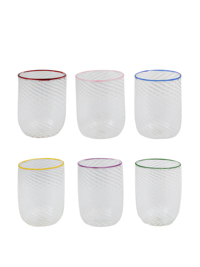 Wicklewood Handblown Murano tumblers multicoloured (set of 6) at Collagerie