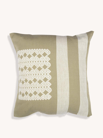 Routes Interiors Brown Larrinaga handwoven cushion cover at Collagerie