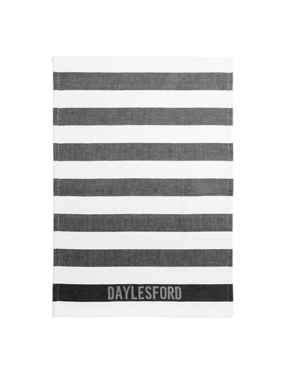 Daylesford Organic Black and white stripe tea towel at Collagerie