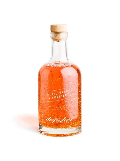 Daylesford Blood orange and cranberry gin with gold leaf at Collagerie