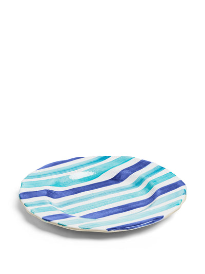 Daylesford Circus stripe blue dinner plate at Collagerie